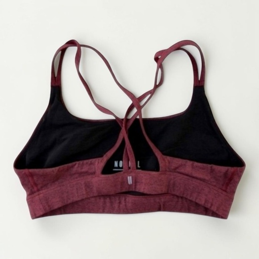 NOBULL Sports Bra XL Wine Heather Crossback - Picture 6 of 9